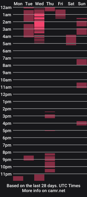 cam show schedule of 10inchaus