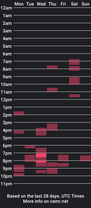 cam show schedule of 131313j