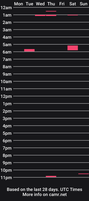 cam show schedule of 9ineking