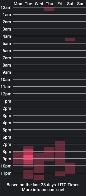 cam show schedule of arianbrunette