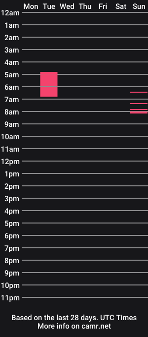 cam show schedule of bichubbydick