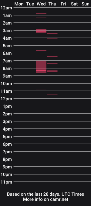 cam show schedule of biggiantandy
