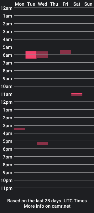 cam show schedule of bigteddybear112