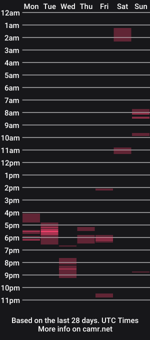 cam show schedule of bitchnk