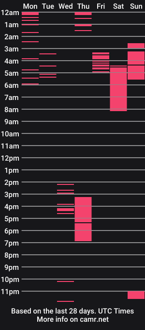 cam show schedule of day_wilkint