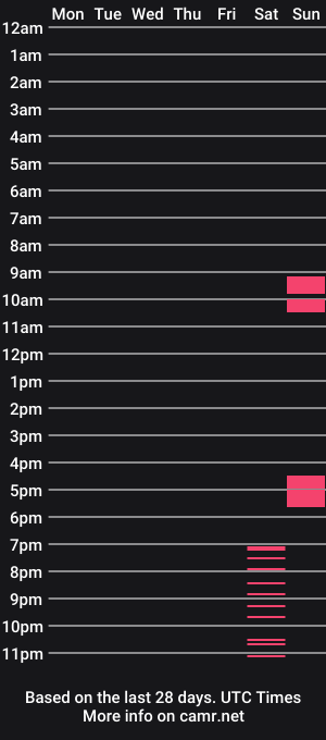 cam show schedule of dinkywinkyjack