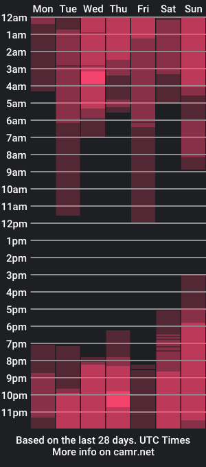 cam show schedule of dirty_27cms