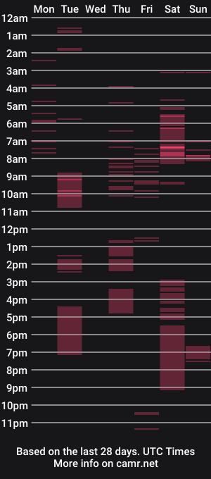 cam show schedule of dizzle07