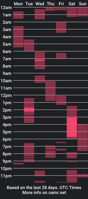 cam show schedule of dizzlestud