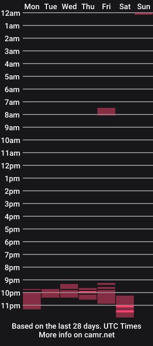 cam show schedule of duderuhornyx