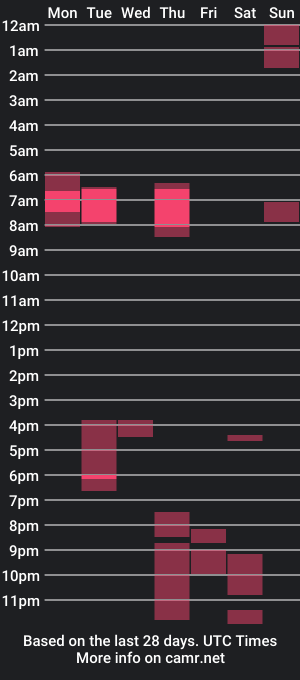 cam show schedule of e404vida