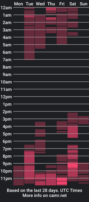 cam show schedule of hillary_12