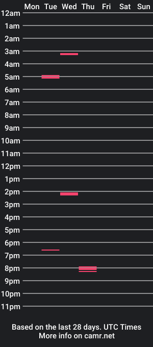 cam show schedule of hotbodydudee