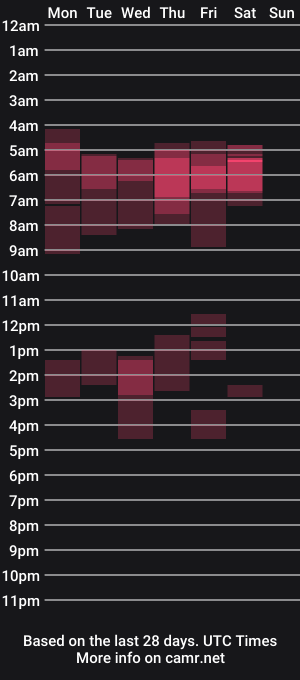 cam show schedule of hotcamer