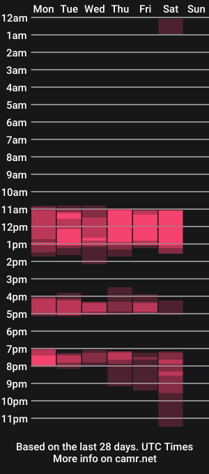 cam show schedule of insistente