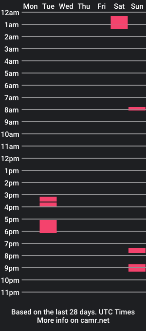 cam show schedule of itsjjames28