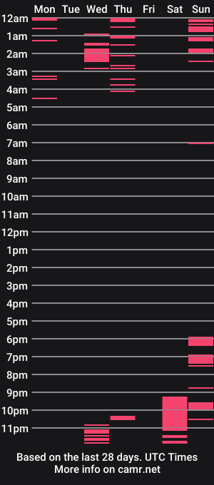 cam show schedule of leexhay