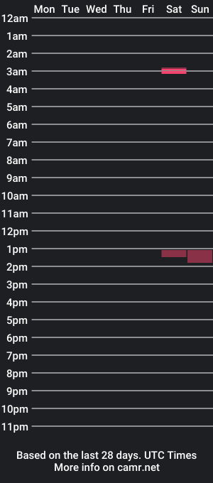 cam show schedule of lowerlevel21