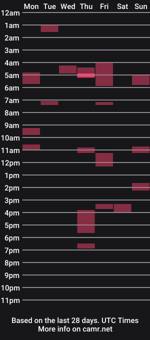 cam show schedule of metty1910