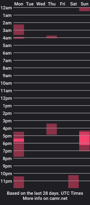 cam show schedule of mrjettrink