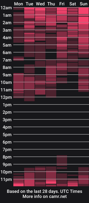cam show schedule of mrladybunnycock