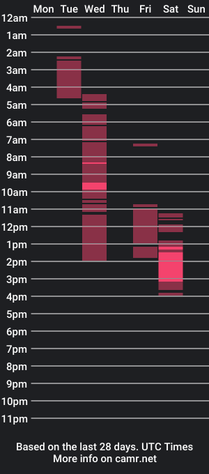 cam show schedule of msryder