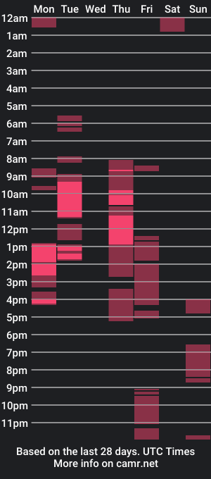 cam show schedule of newsteven1