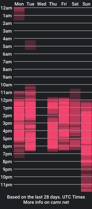 cam show schedule of niinaink