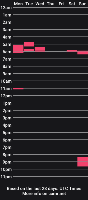 cam show schedule of notapornodick