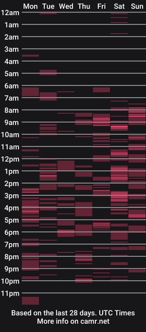 cam show schedule of notgonet