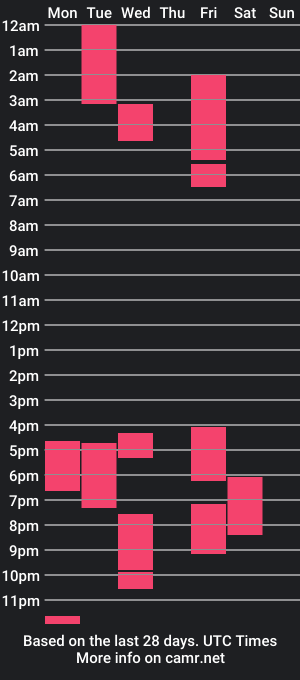 cam show schedule of p4geturner