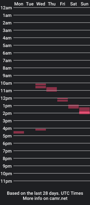 cam show schedule of playdog123