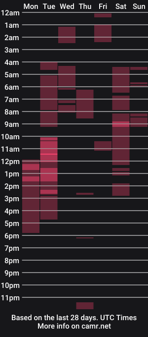 cam show schedule of pussywetandwild
