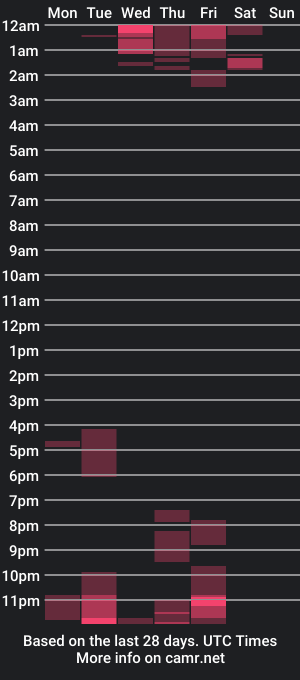 cam show schedule of pwilliamson