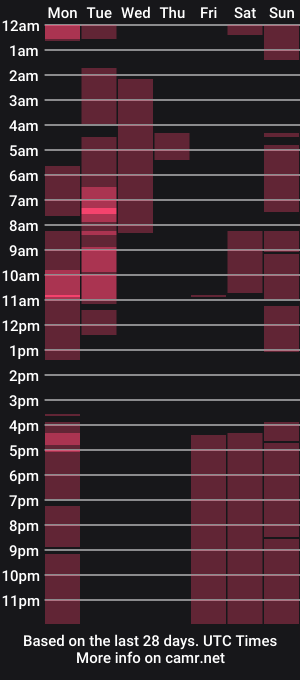 cam show schedule of rwb17