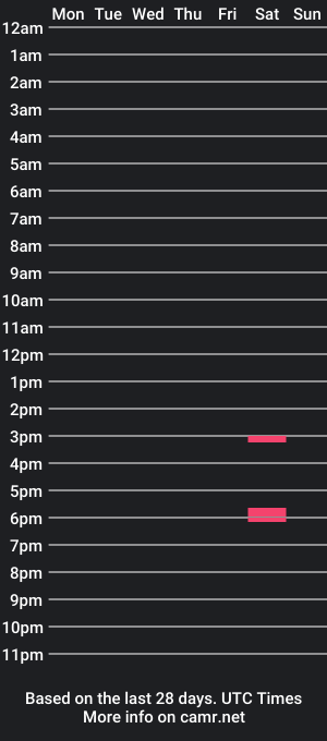 cam show schedule of s1997w