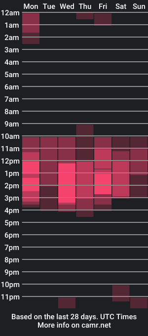 cam show schedule of spacegrxlkitten