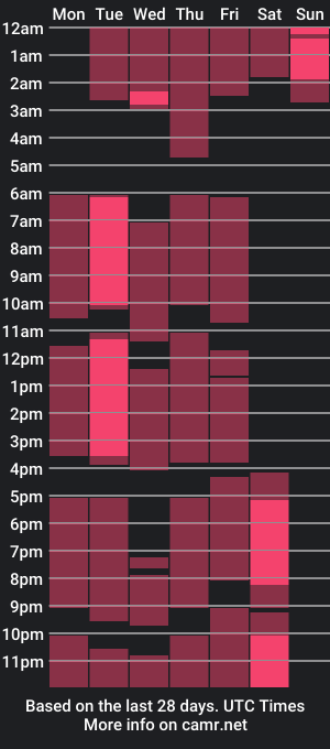 cam show schedule of synnehiggason