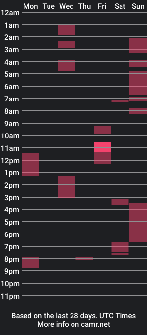 cam show schedule of tweakinnseekin