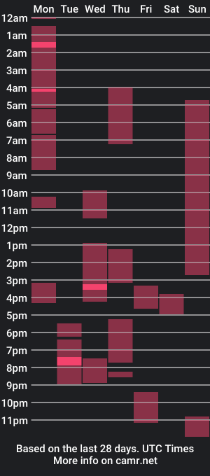 cam show schedule of txbigd131369