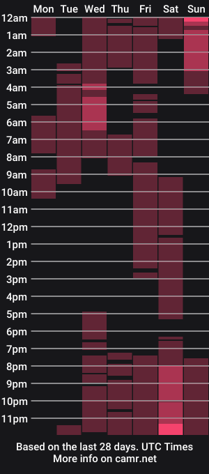 cam show schedule of visecret