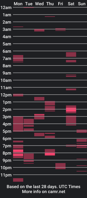 cam show schedule of wettwett23