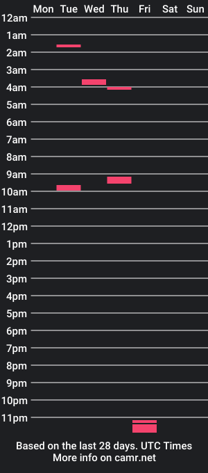 cam show schedule of wiilg13