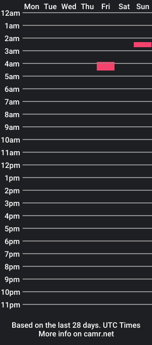 cam show schedule of wizardpup