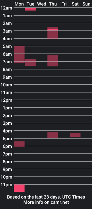 cam show schedule of wizzybeats