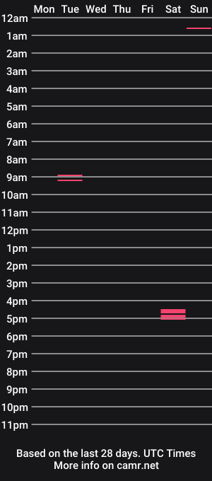 cam show schedule of xcybersurfer7x